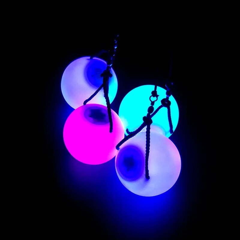 Led colorido bola luminosa balanço flash bola dança fitness exercício bola halloween natal crianças bola luz brinquedos