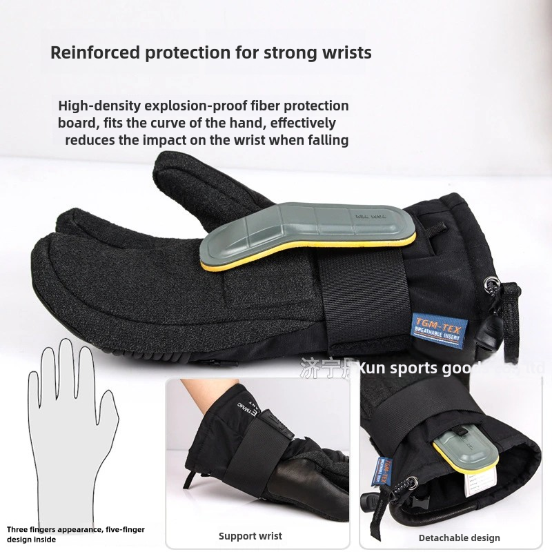 ski snowboardgloves  waterproof  professional  winter  men professional  alpine  snowboard gloves  with wrist protec with wrist