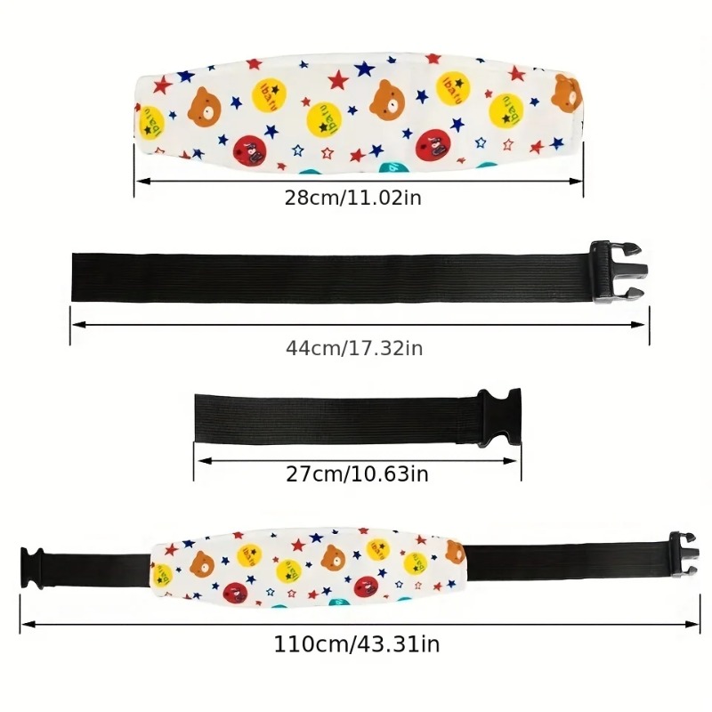 Suporte de cabeça de bebê para assento de carro, tiras de cabeça para crianças pequenas, alívio de pescoço infantil, alça de encosto de cabeça para carrinho