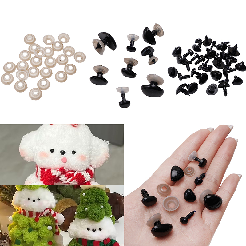 人形の目と鼻のアクセサリー,手作りのアクセサリー,DIYアクリル三角糸,1つの目と1つのlea, 20/30/40/50セット/バッグ