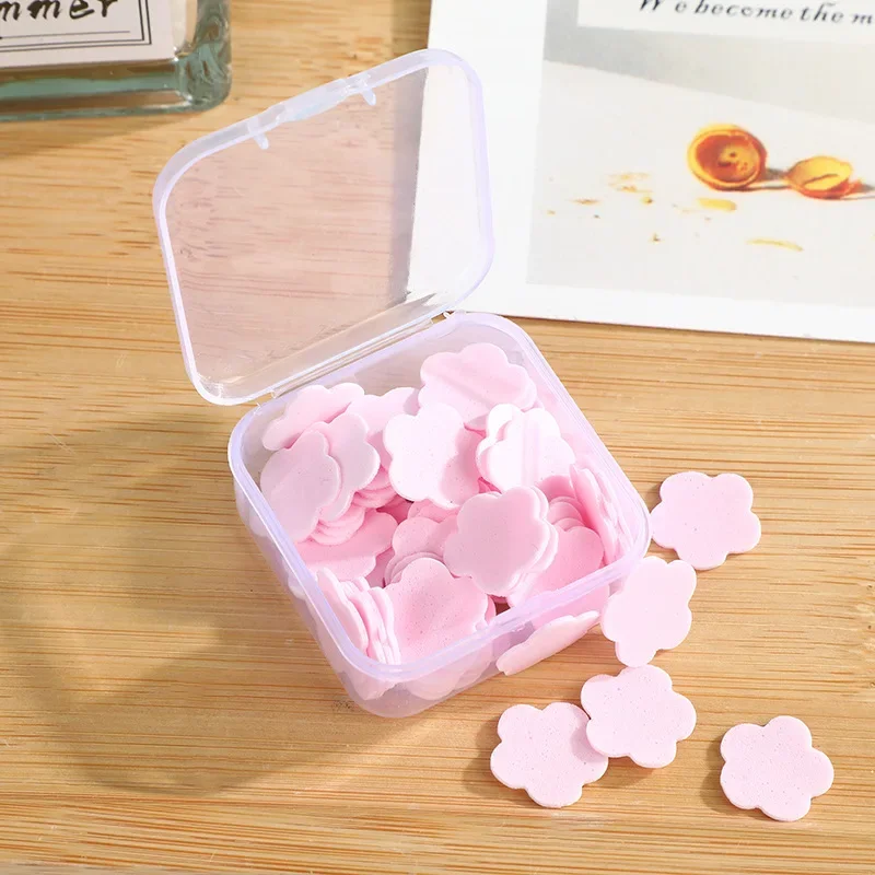 เดินทางกระดาษสบู่แบบใช้แล้วทิ้งล้างมือสบู่ห้องน้ํา Slice Petal Soaps Flakes เม็ดนักเรียนพกพากลีบสบู่ทําความสะอาดมือ