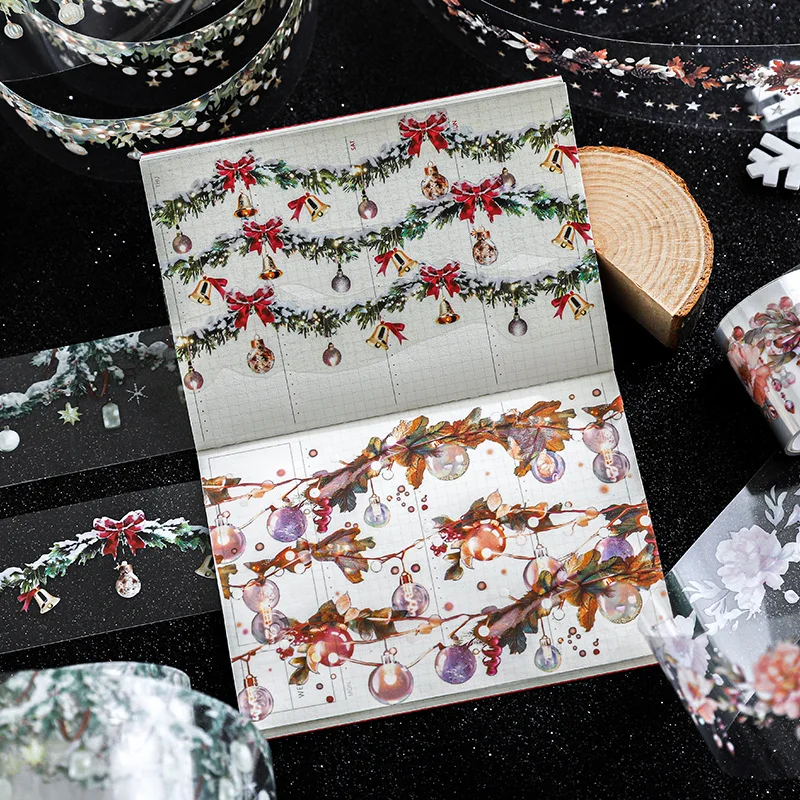 นายกระดาษ, Starry Lights Series เทป PET, คริสต์มาสขอบภูมิทัศน์เทปเต็นท์มือ DIY ตกแต่งภูมิทัศน์เทปหมุนเวียน