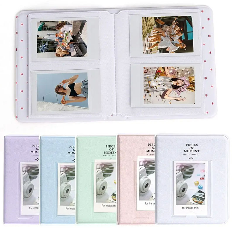 Álbum de fotos com 64 bolsos, câmera instantânea, 3 polegadas, armazenamento de fotos, selos, cartões, para fujifilm instax mini 12/11/9/8