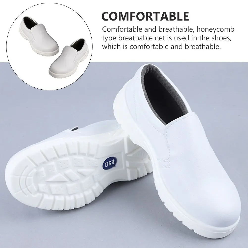 Dustproof Anti-static Safety Shoes White 38 Size Lightweight Breathable Workshop Shoes Honeycomb Net Durable Sneakers Fire