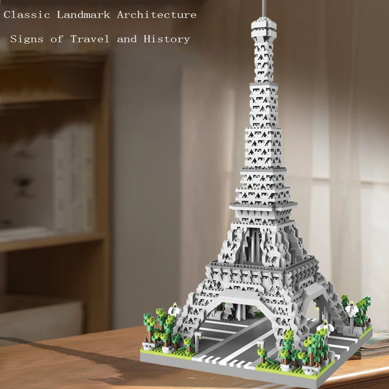 Paris Eiffel Tower children's puzzle micro particle block assembly landmark building model ornament boy toy high difficulty