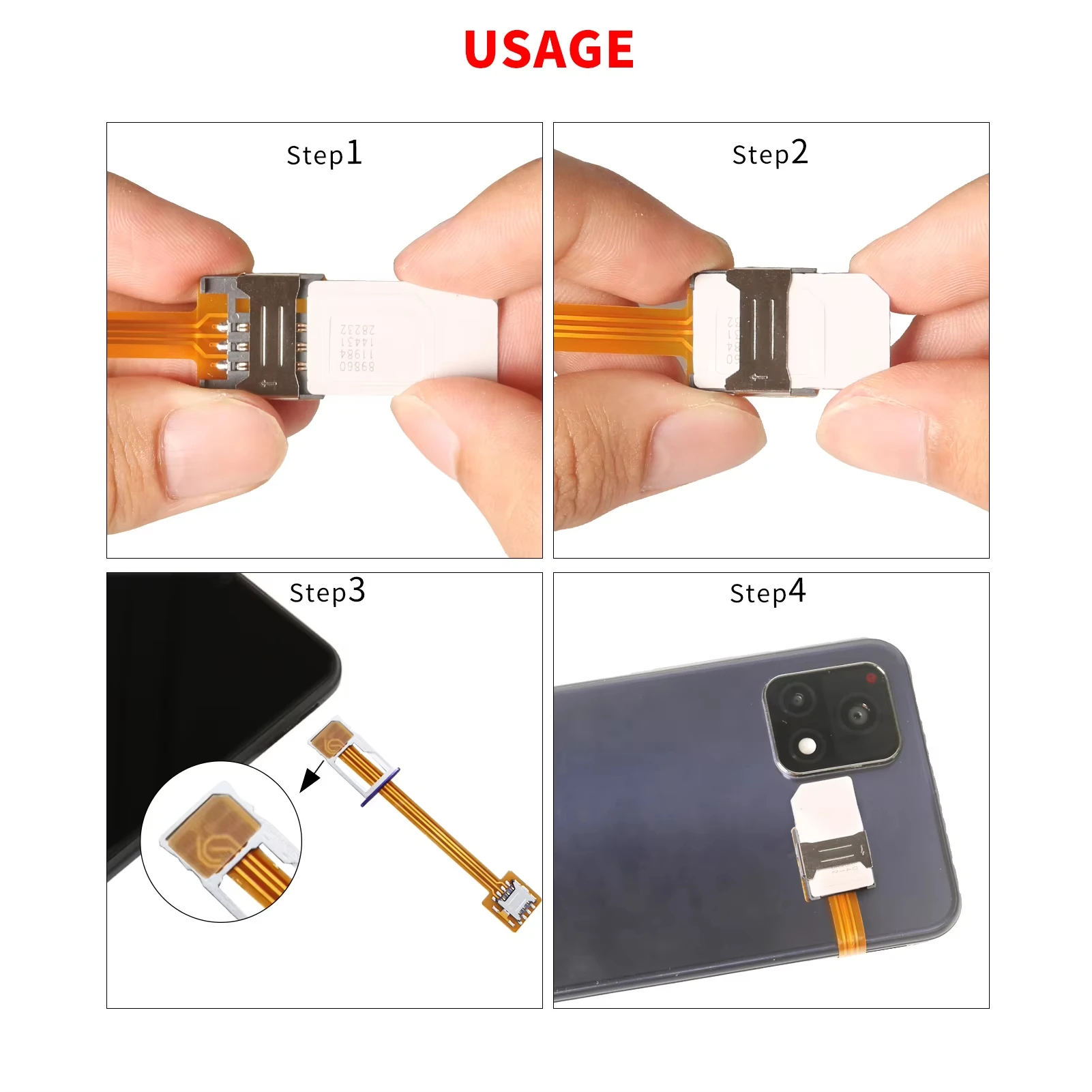 Стандартный преобразователь удлинителя SIM-карты TPC 2FF на стандартную 4FF Micro 2FF Nano SIM-карту fpc Мягкий удлинитель кабеля Адаптер 100 мм