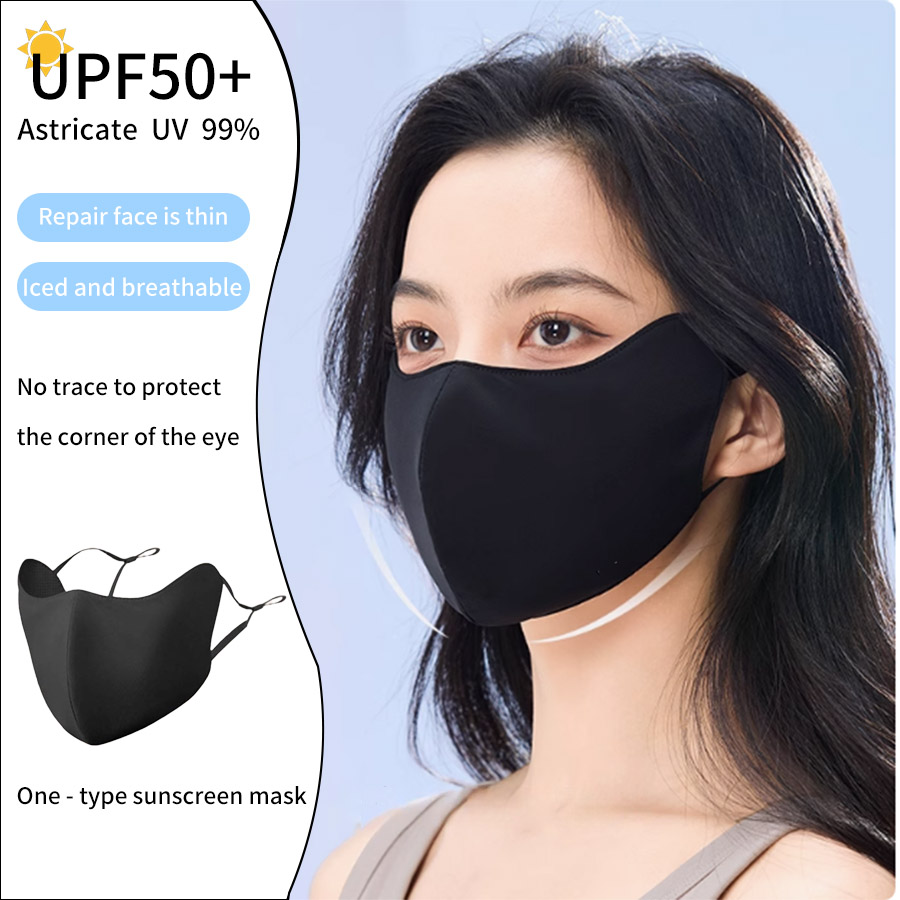 Máscaras femininas respiráveis da moda Máscaras reutilizáveis laváveis de alta qualidade contra poeira e à prova de vento, máscaras respiráveis de seda gelada de verão