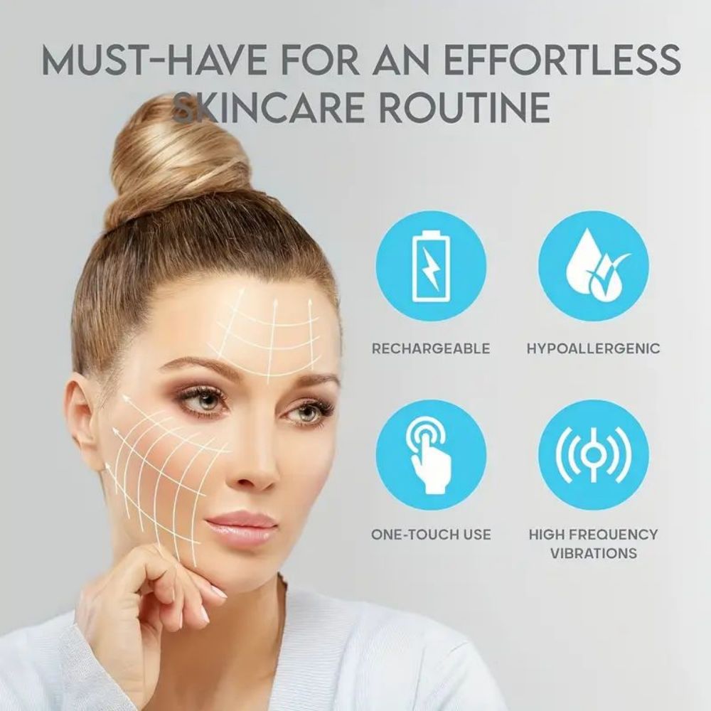 Hautschaber, Porenvibration, Reinigung, Gesichts-Tiefenreinigungsmaschine, geeignet für weibliche und männliche Schönheitsinstrumente, weißes Geschenk