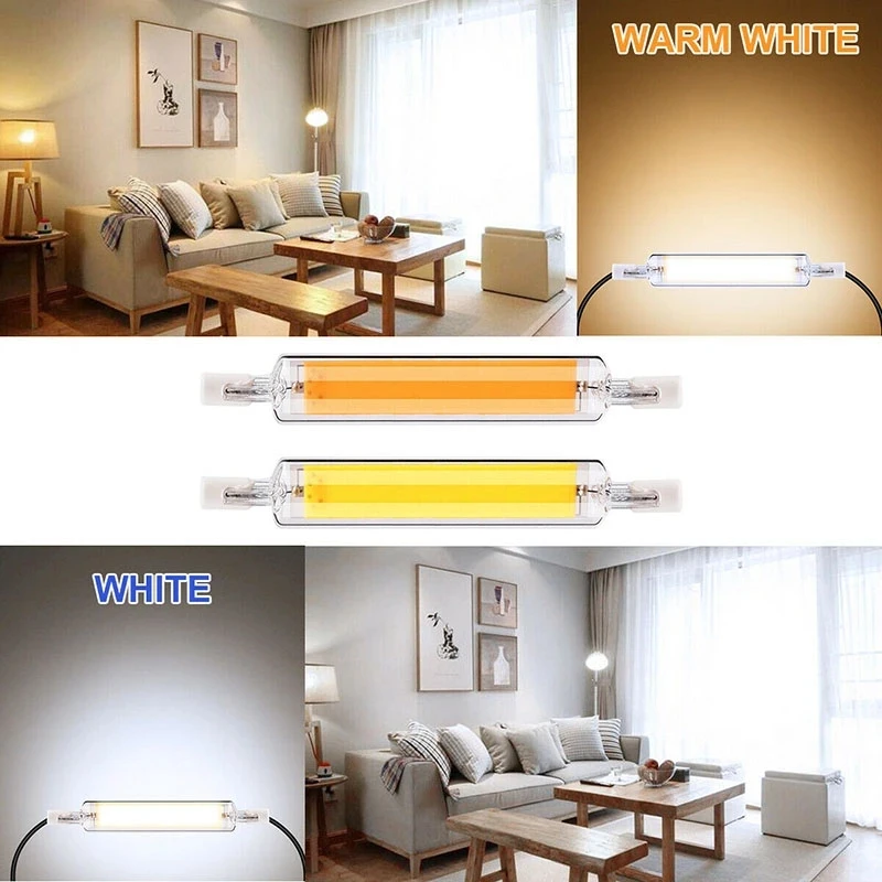 R7S LED COB Bulb Light 78mm 118mm Glass Tube High Power AC110V 220V Home Replace Halogen Lamp