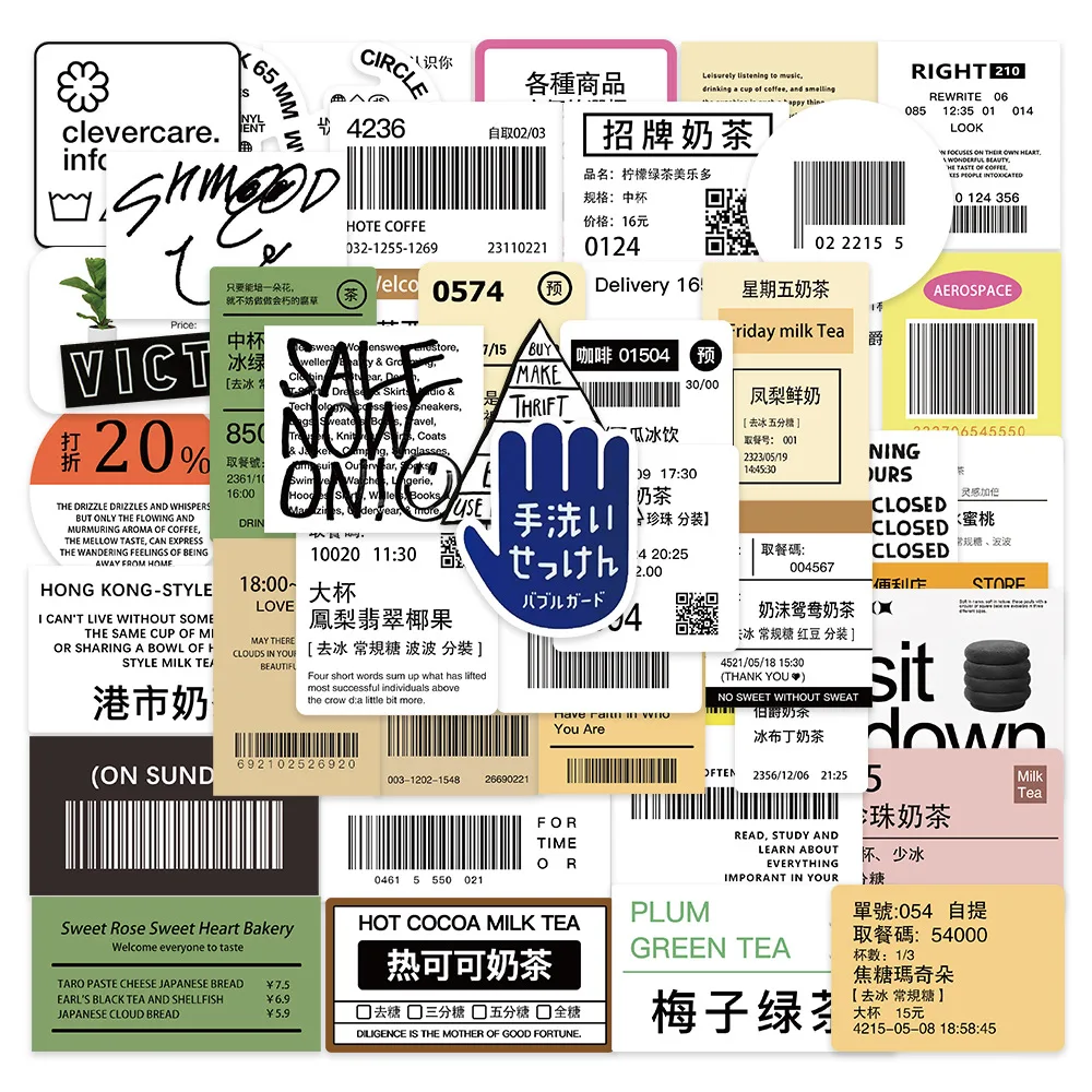 Pegatinas de etiquetas divertidas para bebidas, calcomanías para manualidades, cuaderno, teléfono, monopatín, botella, bicicleta, grafiti impermeable, 10/30/50 piezas