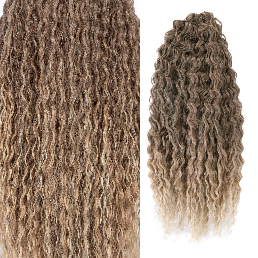 Ariel Curl Hair Onda d'acqua Torsione Capelli all'uncinetto Treccia sintetica Capelli Ombre Bionda Rosa 24 pollici Onda profonda Intrecciare l'estensione dei capelli