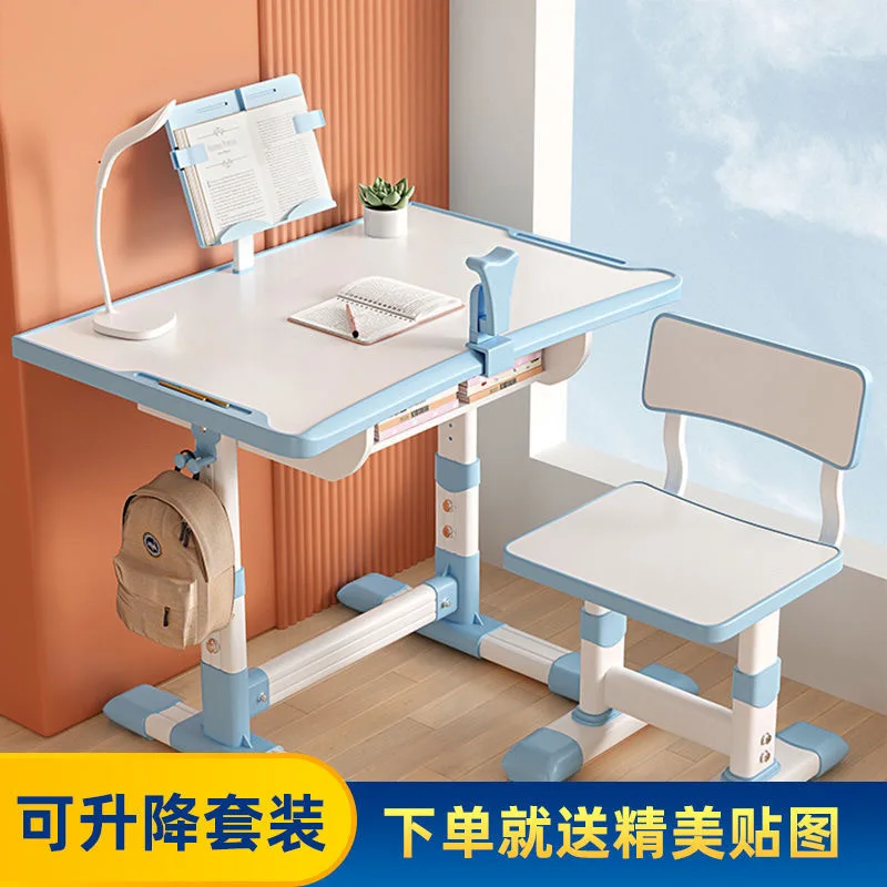 Conjunto de combinação de mesa de estudo e cadeira para crianças, mesa de escrita para meninos e meninas, mesa de mesa para estudantes da escola primária