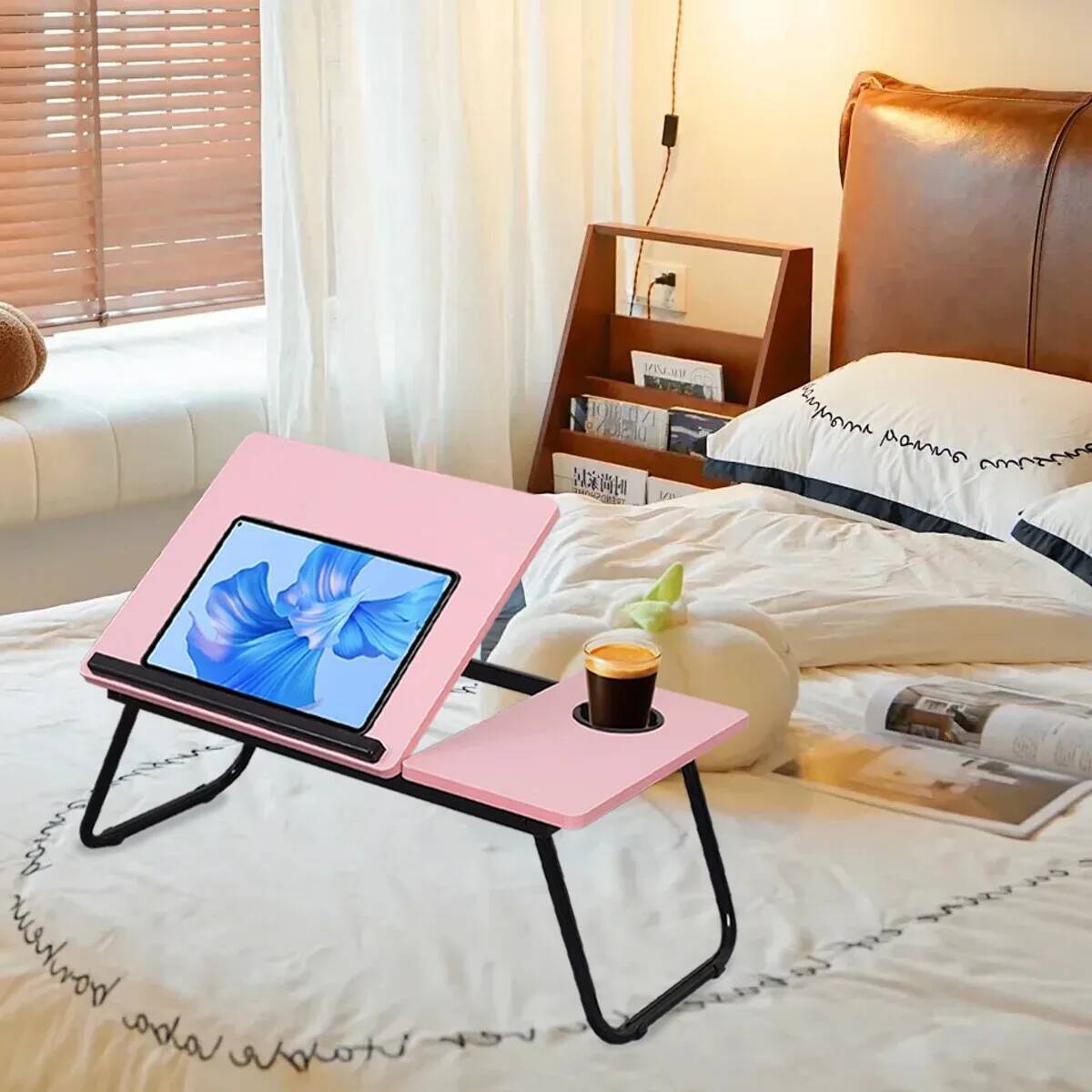 Folding Laptop Table Stand Bed Tray Sofa Lap Portable Computer Desk Breakfast UK