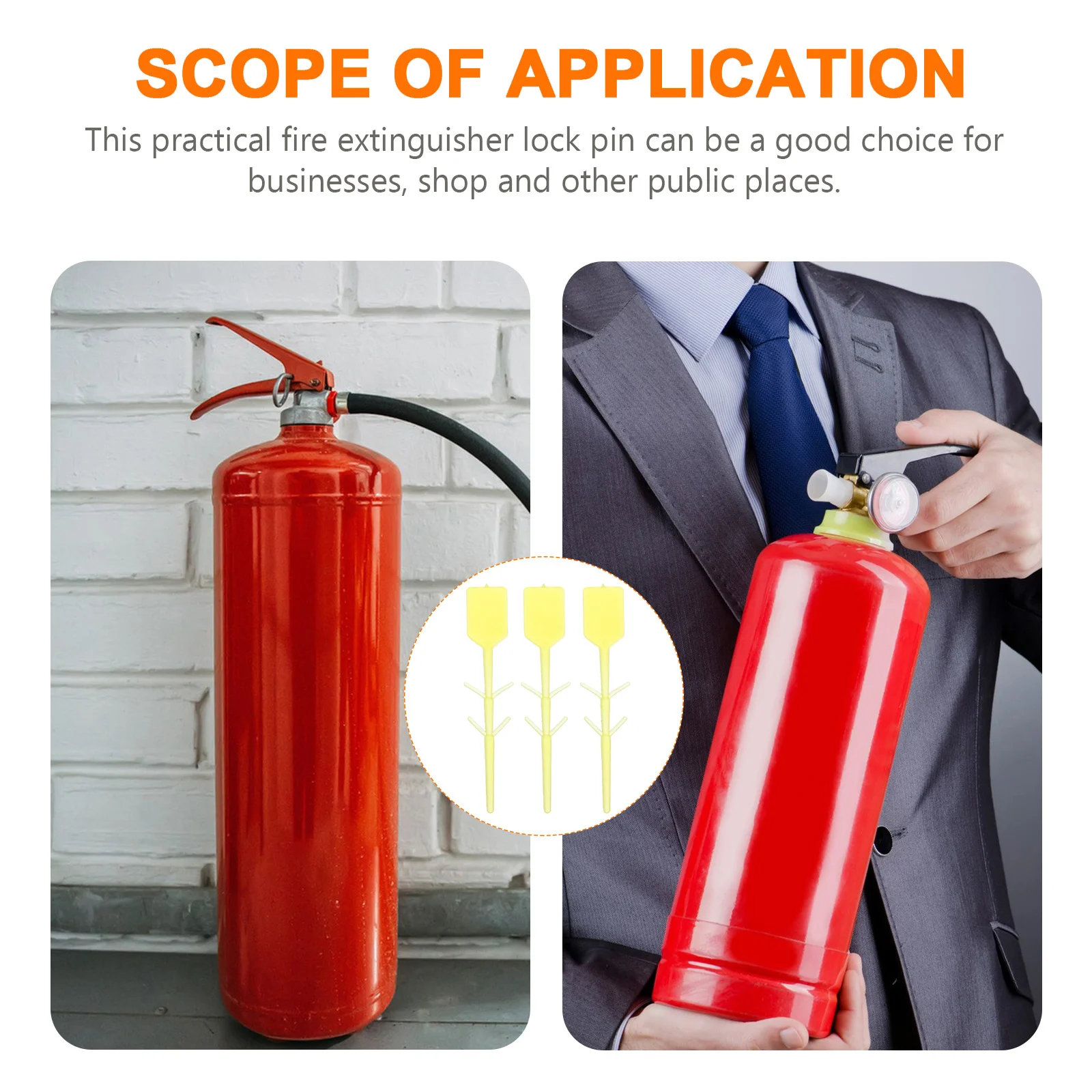 2000 Pcs Plastic Fire Safety Pull Pins Seal Bright Yellow Extinguisher Lock Pins Replacement Fire Equipment Pin Seal Fire