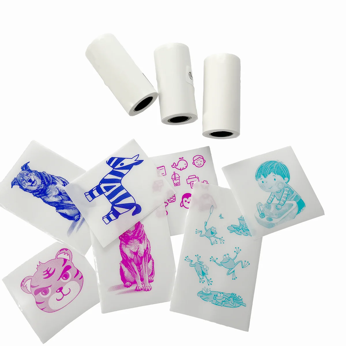 Kolorowy papier termiczny na przezroczystej mini drukarce Przezroczysta naklejka Mała kieszonkowa drukarka Papier dla dzieci DIY 57mm Drukowanie zdjęć