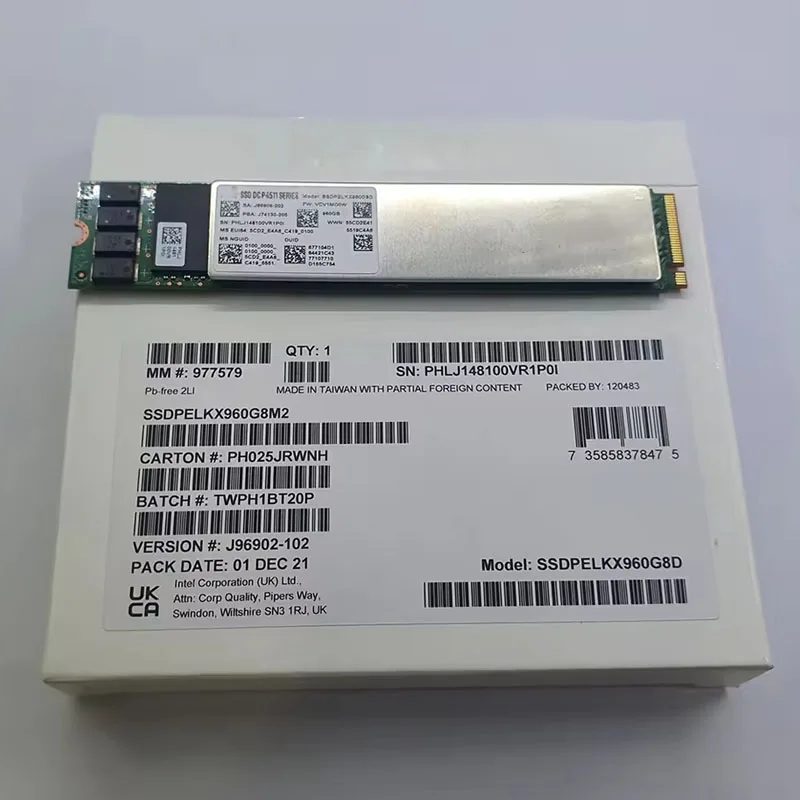 Original P4511 960G nuevo en caja NVME 22110 M.2 unidad de estado sólido de nivel empresarial SSD para Intel