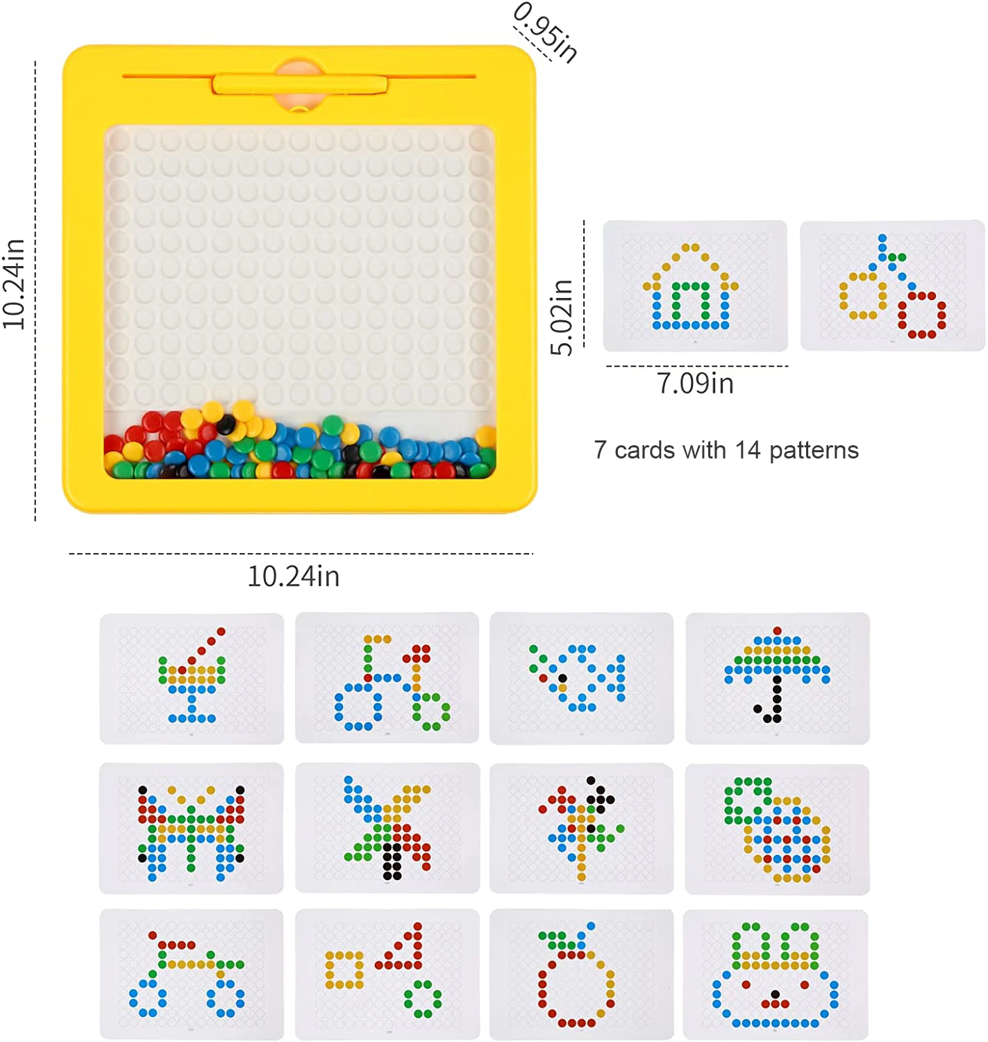 Magnetisches Zeichenbrett für Kleinkinder, Magnetperlen und Stift, Zeichenbrett, Montessori, pädagogisches sensorisches Reisespielzeug
