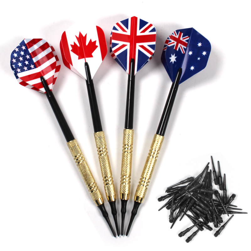 12 Pcs/Set Darts Professtional 14g Safety Soft Tipped Darts 36/100 Plastic Tips 175g Electronic Dartboard Target Accessories