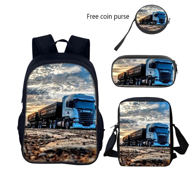 SCANIA เกมอะนิเมะเด็กกระเป๋าเป้สะพายหลังเด็กกระเป๋าดินสอเครื่องเขียนกล่องแล็ปท็อป mochila ของขวัญเด็กสามชิ้น