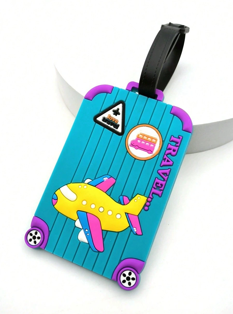 Etiqueta de bagagem de borracha macia de PVC Anime Cartoon Silicone Hang Tag Cabide de bagagem Capa de cartão de embarque