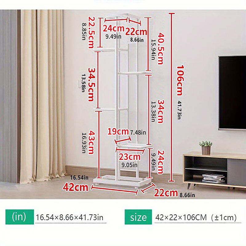Cordlal Shining Stand For Flowers Iron 6/7/8Layers Plant Holder Storage Shelf Pot Rack Organizer Home Garden Decoration
