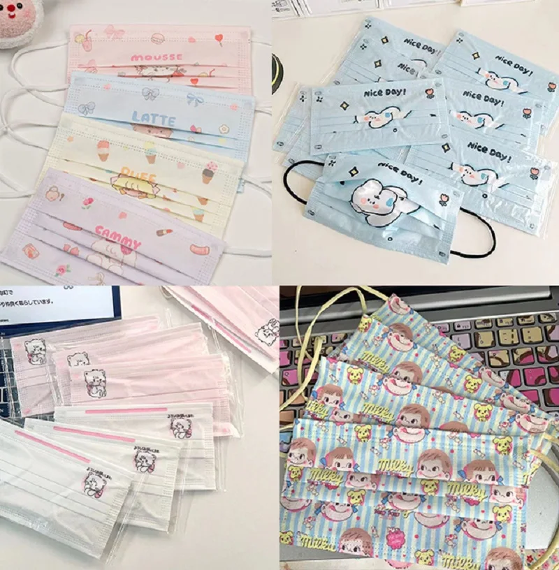 หน้ากากอนามัย30ชิ้นแบบสุ่มผ้าเกรดสูงแบบผสมระบายอากาศป้องกันรังสียูวีแบบใช้แล้วทิ้ง