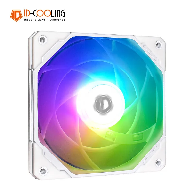 ID-COOLING NO-12015-XT Fans 120mm ARGB Ultra Thin PWM Temperature Control Water Cooling Chassis Cooling Fan Cooler for PC Case