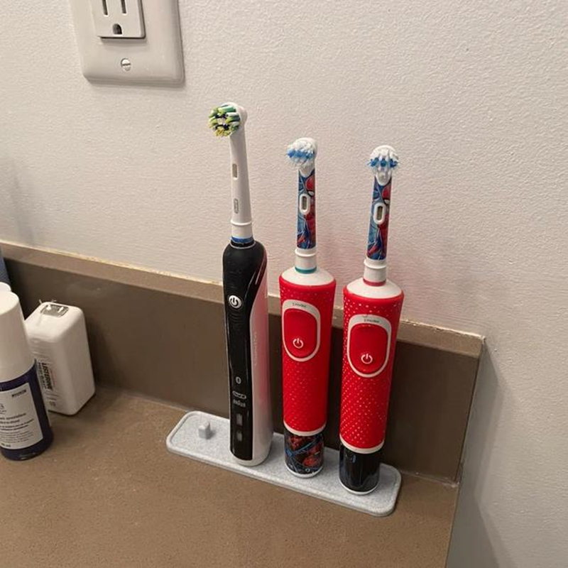 3D Printing Electric toothbrush white stand/holder for 5, 4, 3, 2, 1 Braun Oral B electric toothbrushes holder