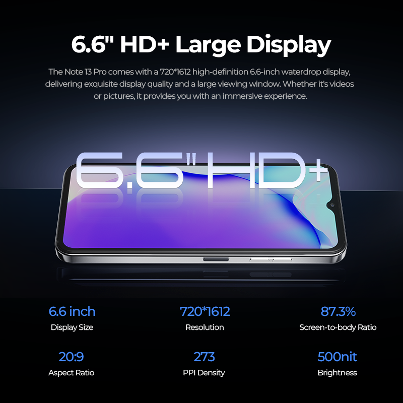 [Estreia mundial] HOTWAV Note 13 Pro Smartphone 6,6 ''HD + Android 13 16GB + 256GB Octa-Core Celular 50MP 5160mAh Celular