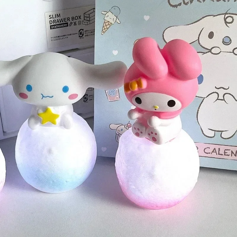 Miniso Hello Kitty ночник светящаяся детская игрушка прикроватная лампа аниме мультфильм Kuromi Cinnamoroll милый детский подарок