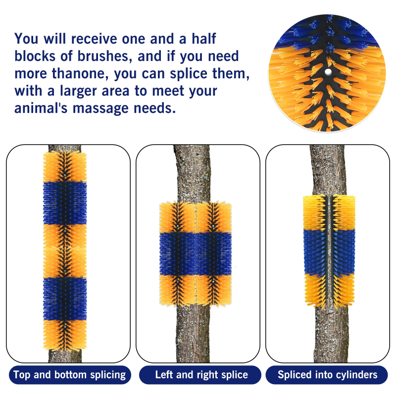 Livestock Grooming Brush Deep Massage Grooming Tool Quick-Connect System For Cow Horse Goat Sheep Itch Relief Back Scratching
