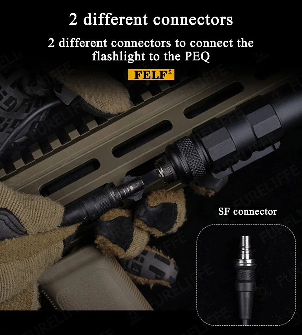 Flashlight Remote Dual Function Switch Button Tactical Airsoft Pressure Switch for PEQ-15 NGAL Laser and Tactical Flashlights