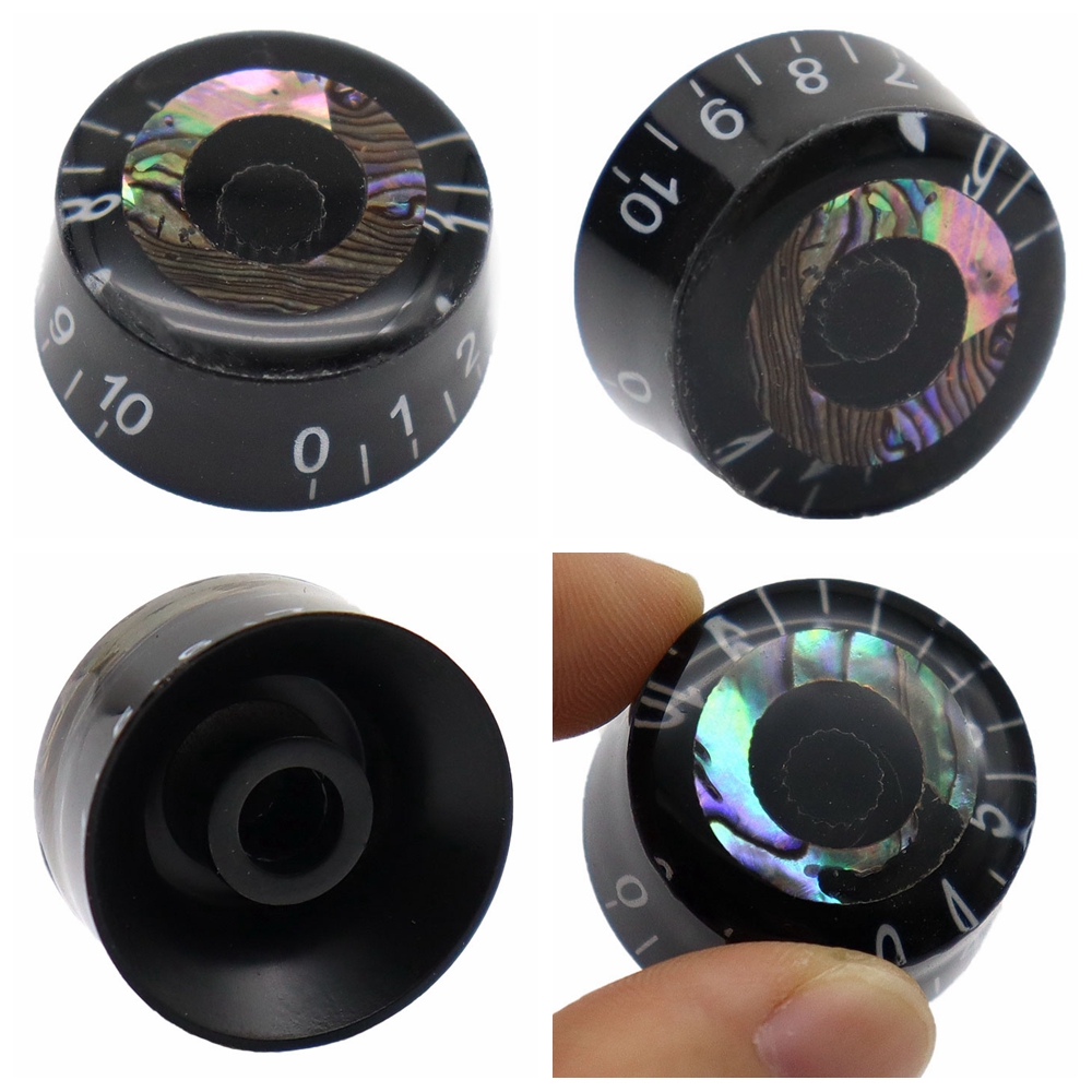 4pcs Abalone Circle Electric Guitar Top Hat Knobs Speed Volume Tone Control Knobs for LP Style Electric Guitar Parts Replacement