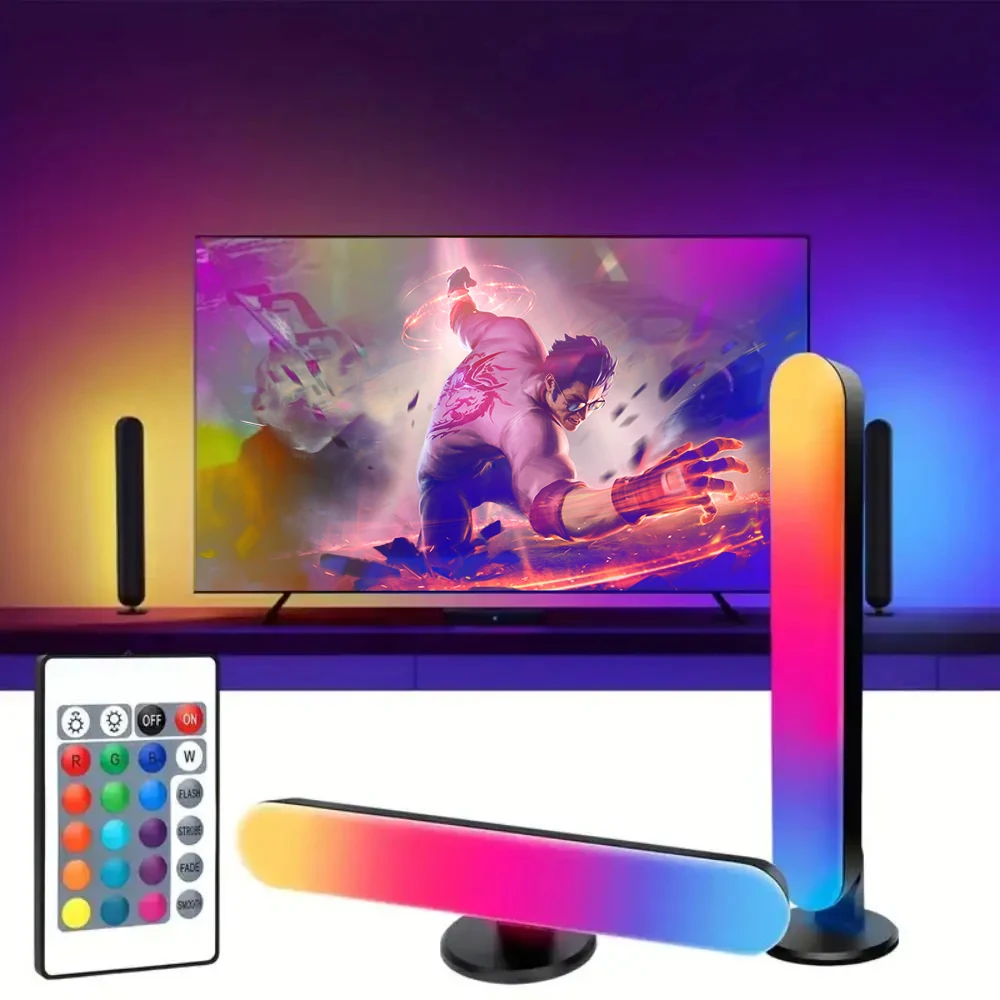 1/2 パック スマート LED ストリップ ライト リモコン付き ルーム ゲーム TV、パーティー デコレーション用 - 音楽と同期、RGB デスクランプ ﻿