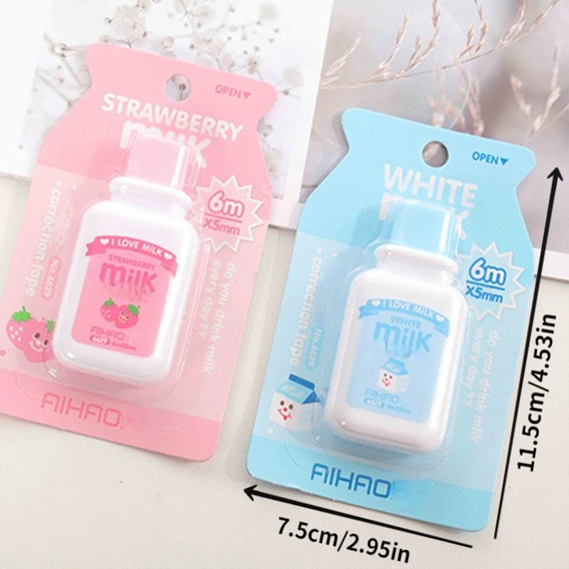 Nastro correttore portatile per bottiglia di latte da 1 PC, correttore bianco carino, forniture per ufficio scolastico per premi per studenti di cancelleria regalo