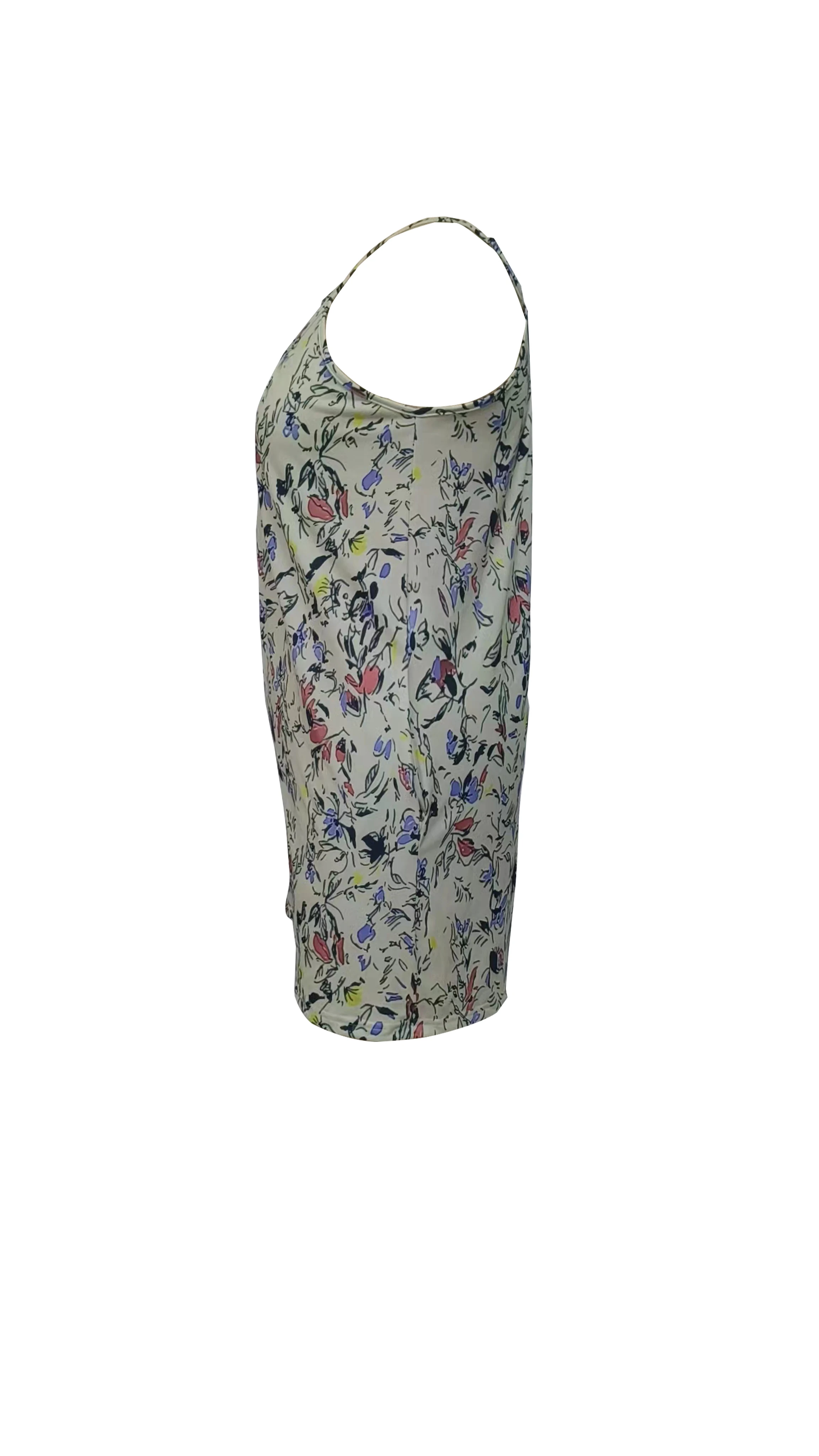 Cami-Strampler-Overall in Übergröße mit Allover-Print, lässiger, gerüschter, ärmelloser Strampler-Overall mit Tasche, Damen-Kleidung in Übergröße