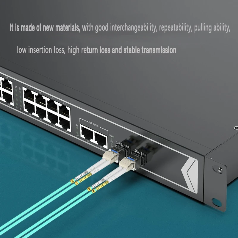 Kabel światłowodowy 10G OM3 OM4 LC UPC-LC UPC Wielomodowy dupleks 2,0 mm LC Kabel światłowodowy Patchcord światłowodowy