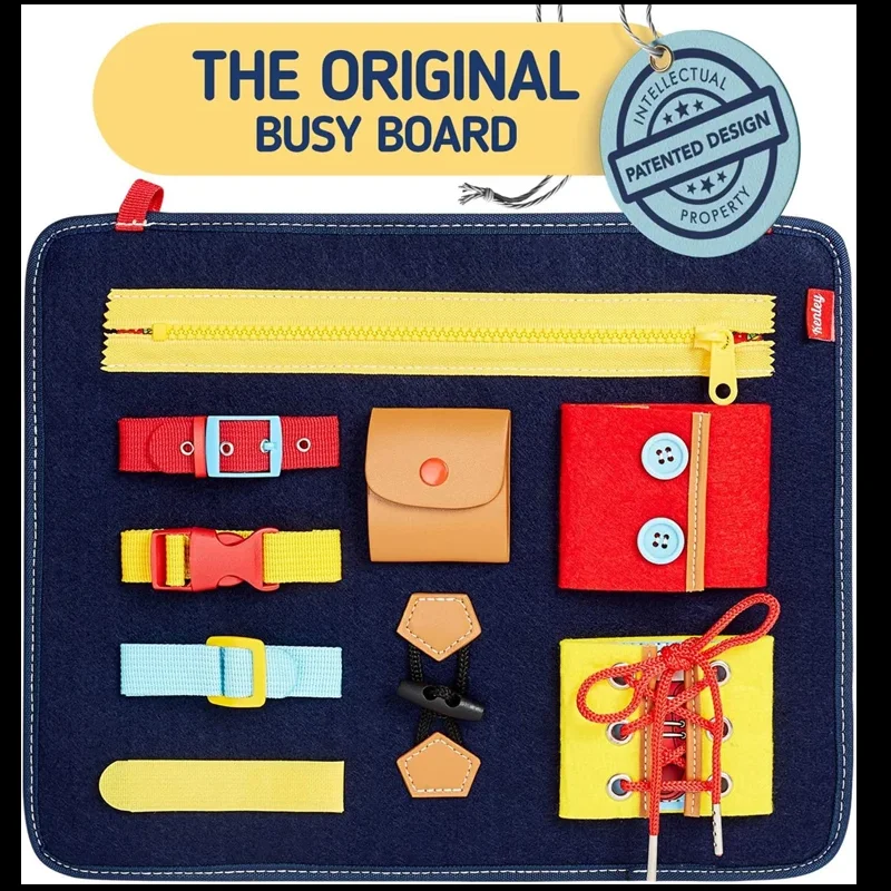 Tablero ocupado, juguetes Montessori para niños pequeños, juguete sensorial, aprendizaje preescolar, actividades educativas de viaje para niños, habilidades motoras finas