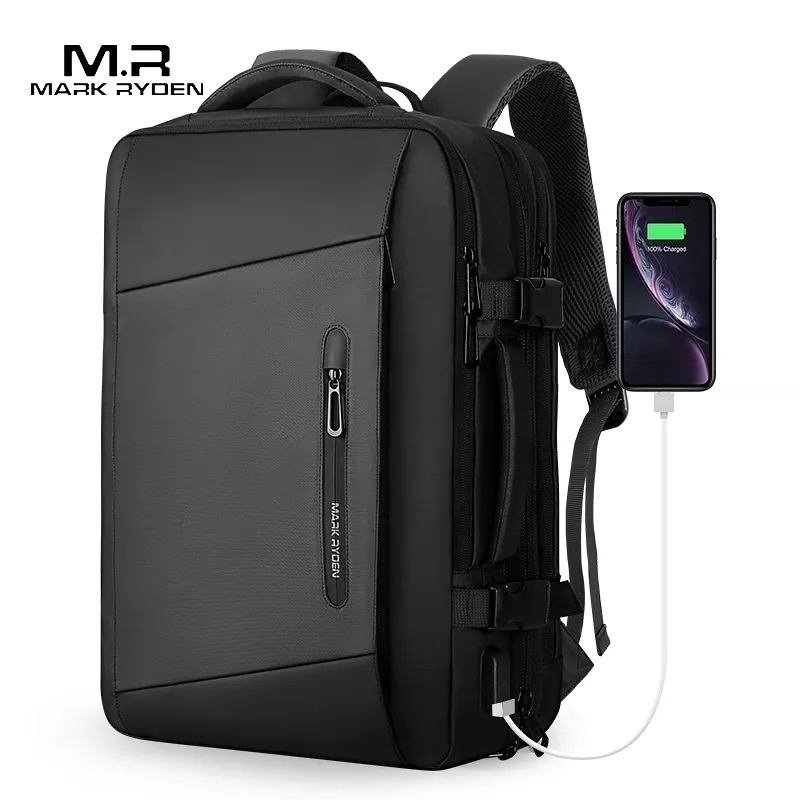 Mochila para ordenador portátil de 17 pulgadas, mochila de viaje expandible para hombre de negocios aprobada por vuelo de 40l