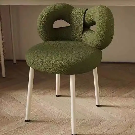 Encosto de veludo para quarto, cadeira de maquiagem de fada, banco com laço, manicure, penteadeira, mesa, escritório, casa, cadeira giratória