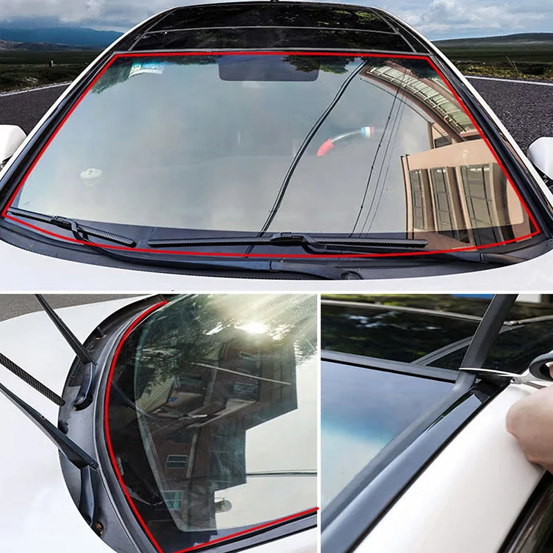 Seametal 2 メートルの車のフロントガラスパネル成形シールストリップステッカー防塵ゴムシールストリップ自動車のダッシュボードフロントガラス