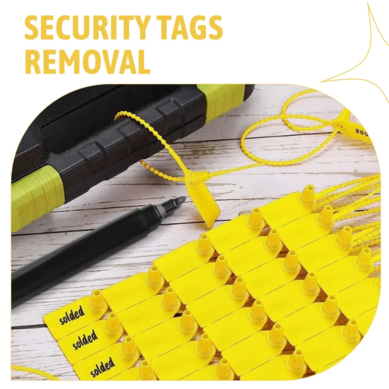 2025 New-1000Piece Plastic Tamper Seals Fire Extinguisher Tags Security Tags Seals Safety Numbered Zip Ties Labels (Yellow)