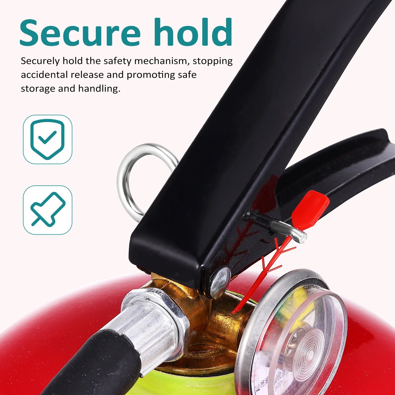 15 set 15 Sets Extinguisher Safety Pins Metal Retainer Secure Latch Red Seal Fire Extinguisher Pins Retainer Handheld Equipment