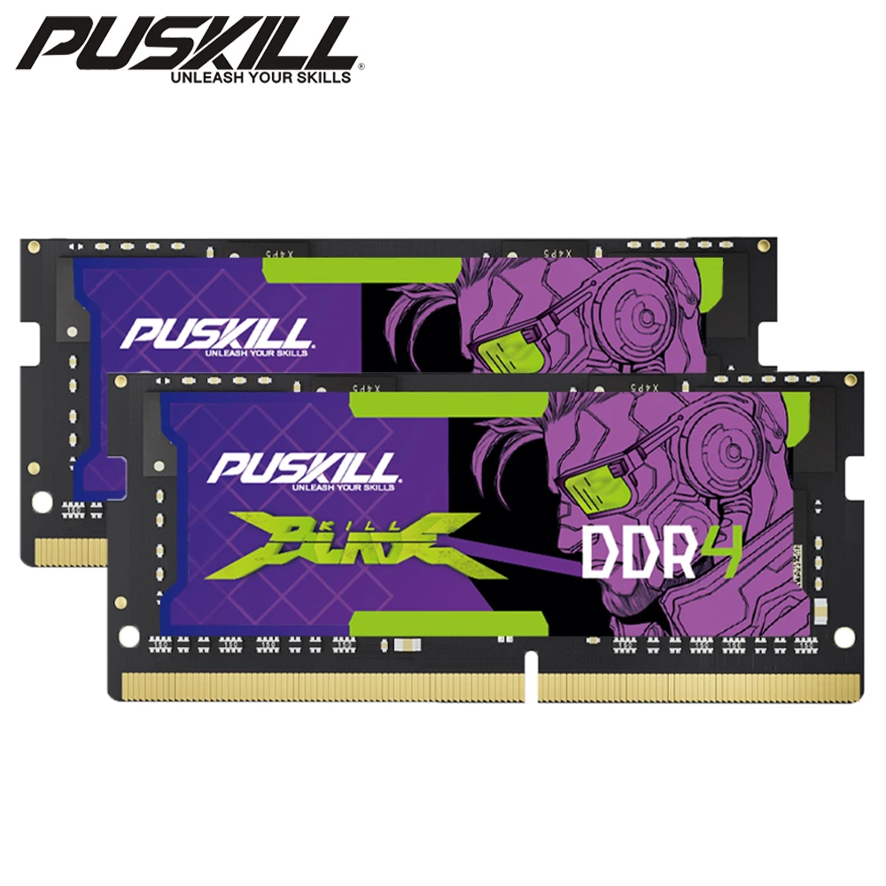 2PCS PUSKILL Memoria Ram DDR4 16GB 8GB 4GB 3200MHz 2666MHz 2400MHz 260pin Sodimm Notebook Voor Laptop Geheugen