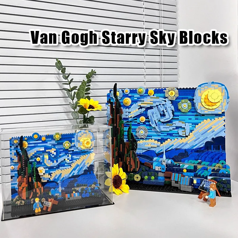 ศิลปะสร้างสรรค์ภาพวาดที่มีชื่อเสียง,Starry Night Building Blocks ชุด,การก่อสร้างการศึกษา Magic ของเล่น,ปาร์ตี้ตกแต่งบ้าน,Bir