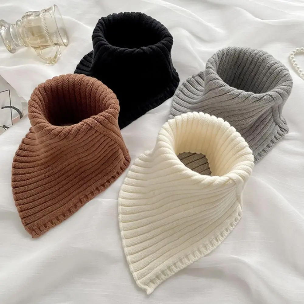 Syal leher Turtleneck kerah palsu rajut, syal penghangat leher Turtleneck modis musim dingin dapat dilepas tahan angin untuk wanita
