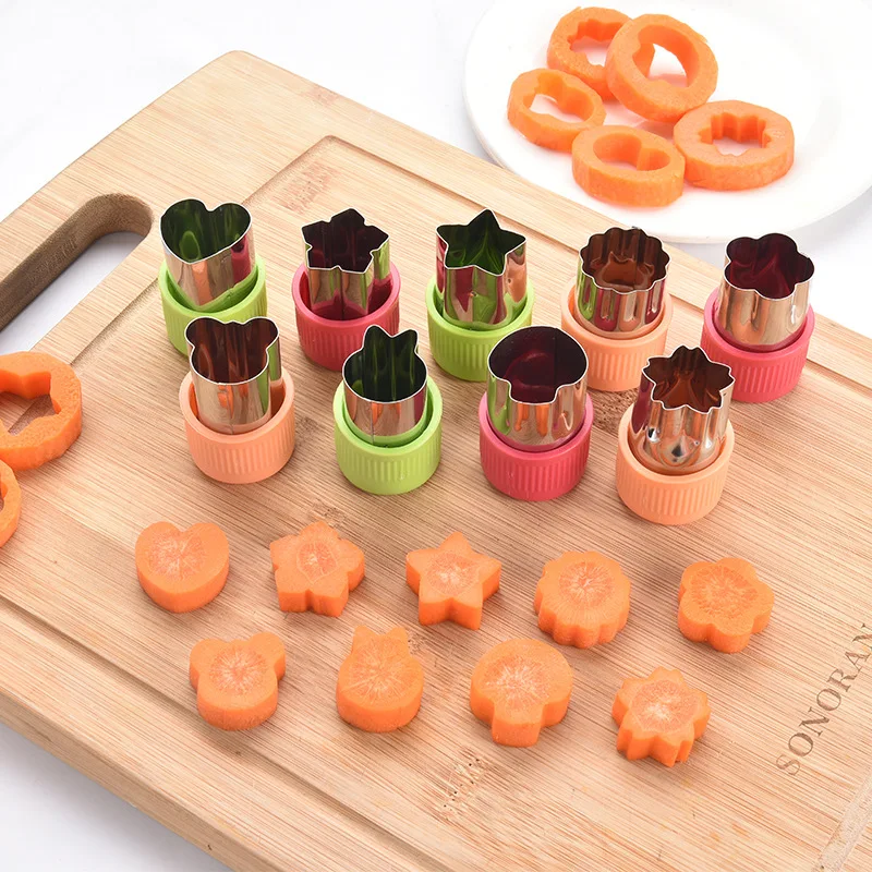 3 pçs comida para bebê forma auxiliar cortador bonito dos desenhos animados estrela coração legumes frutas corte morrer molde de biscoito acessórios de alimentação do bebê