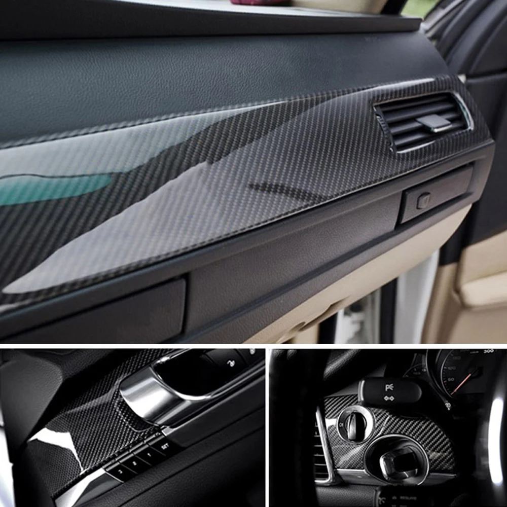 100x30cm 5D Carbon Faser Vinyl Film Aufkleber Auto Schutz PVC DIY Flexible Wasserdichte Selbstklebende Aufkleber Auto zubehör