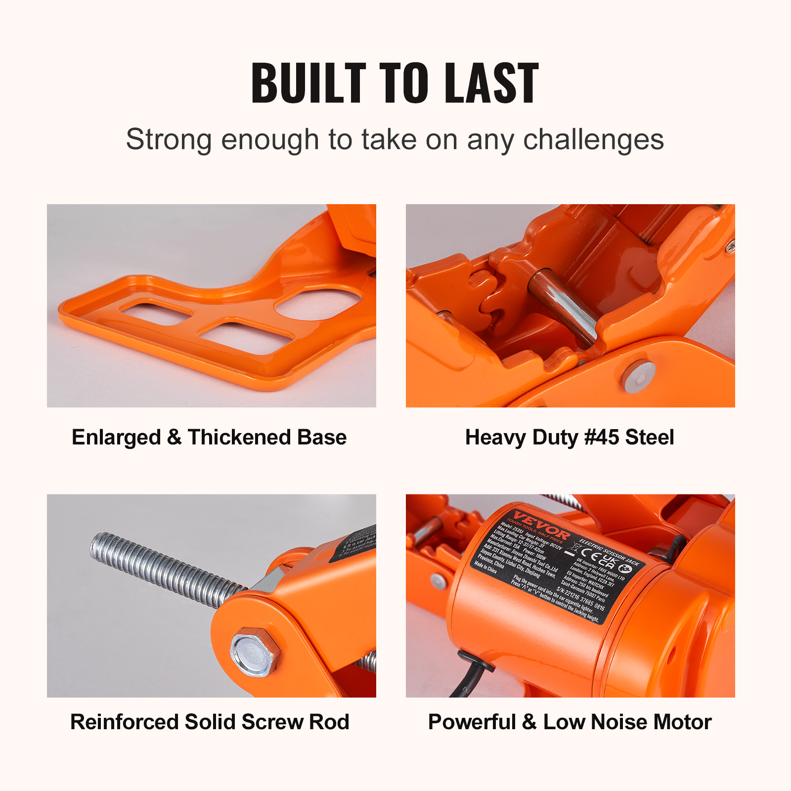 VEVOR Cric Losange Cric Électrique à Ciseau 3T 12V 170-420mm Levage Berline SUV