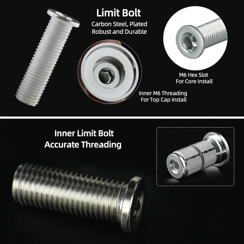 Xe Đạp Nén Cắm Steerer Tai Nghe Mở Rộng Bu Lông Lắp Bát Đầu Nắp Gắn 1 1/8 "Mở Rộng Các Loại Hạt Carbon Dĩa Mỏ Neo